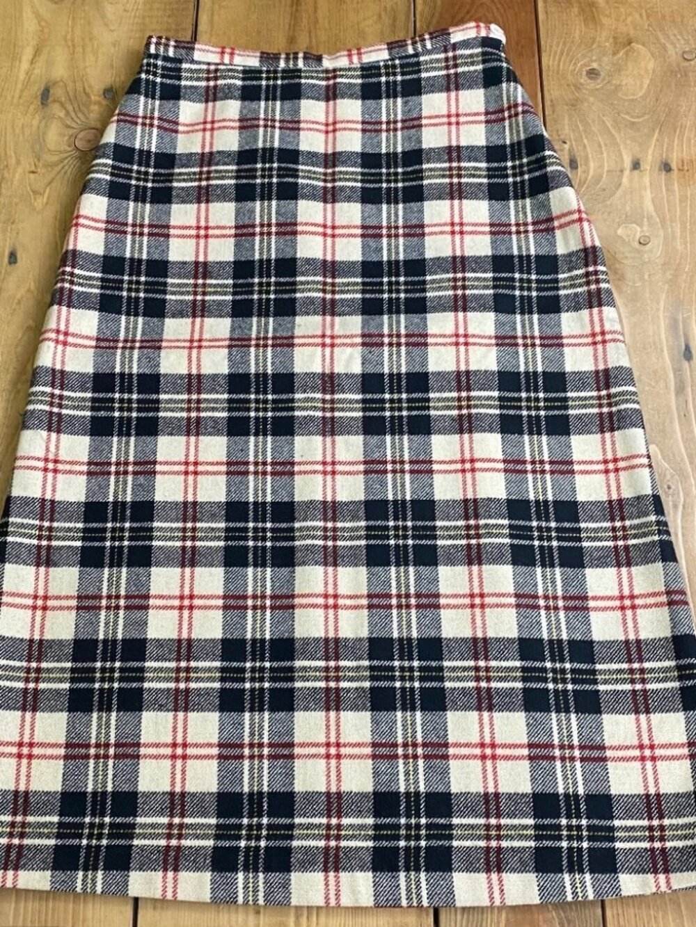 Ellen Ashley Long Plaid Tartan Wool Skirt Size 10